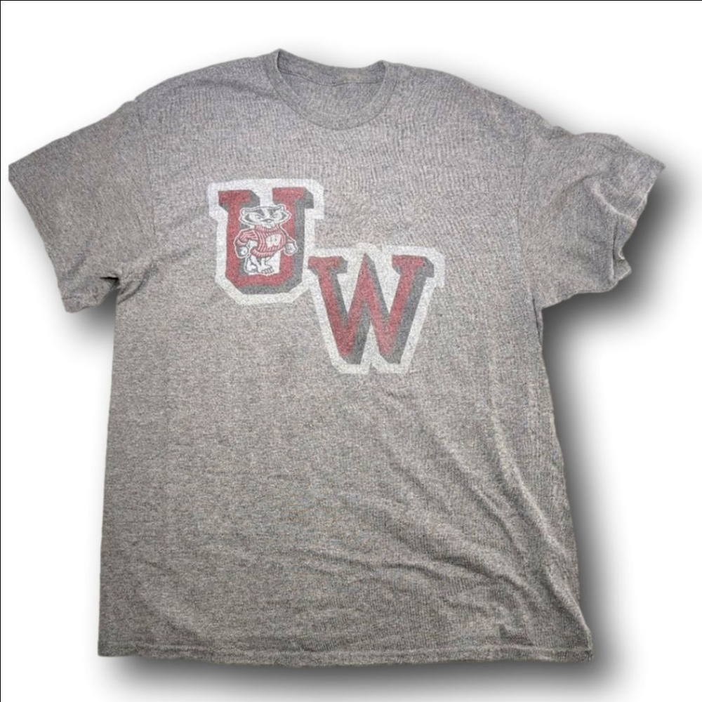 Men's Unbranded Short Sleeve Tee L Gray Red
